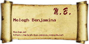 Melegh Benjamina névjegykártya